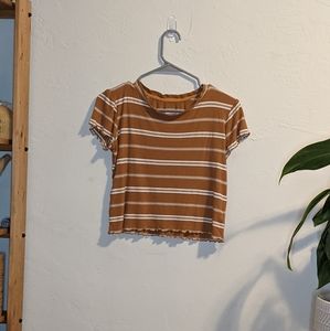 Mustard Striped Babydoll Tshirt